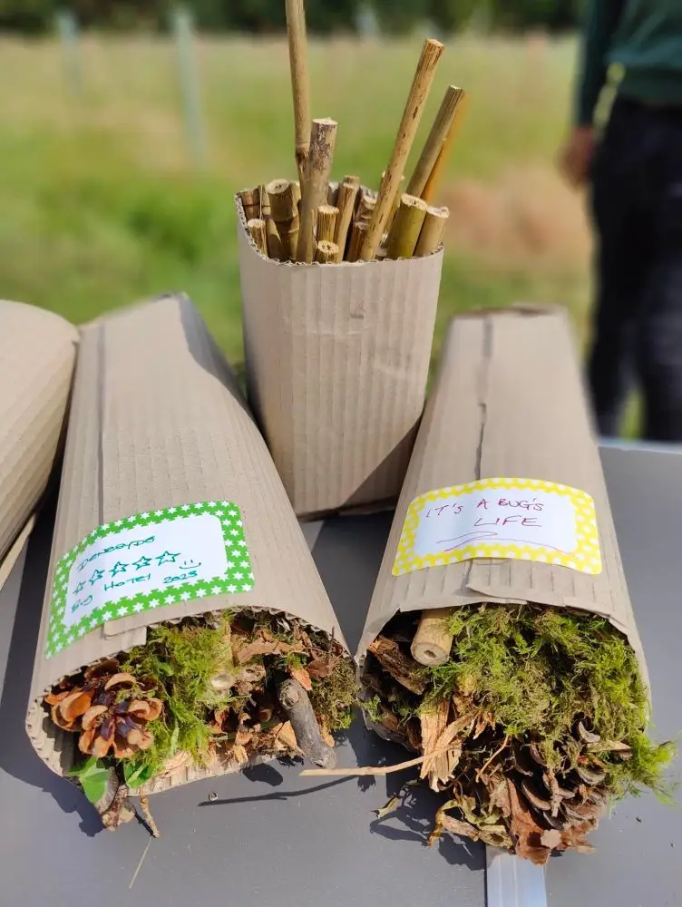 Bug hotels being made for a community event | Microsite | Microsite
